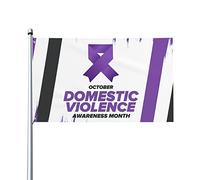 Drapeau du mois de sensibilisation à la violence domestique 0,9 x 1,5 m d'un côté extérieur ferme cour signe jardin décoratif drapeau avec œillets en laiton