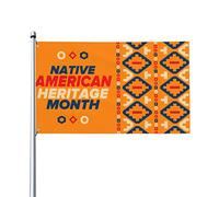 Drapeau du mois du patrimoine amérindien 0,9 x 1,5 m d'un côté extérieur ferme cour signe jardin drapeau décoratif avec œillets en laiton