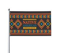 Drapeau du mois du patrimoine amérindien 0,9 x 1,5 m d'un côté extérieur ferme cour signe jardin drapeau décoratif avec œillets en laiton