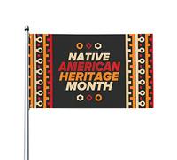 Drapeau du mois du patrimoine amérindien 0,9 x 1,5 m d'un côté extérieur ferme cour signe jardin drapeau décoratif avec œillets en laiton