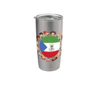 Drapeau du Mois du patrimoine hispanique de la Guinée équatoriale pour garçons et filles Gobelet isotherme en acier inoxydable double paroi