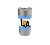 Drapeau du monde de l'Argentine LA Heart Argentine US Angeles Gobelet isotherme en acier inoxydable double paroi