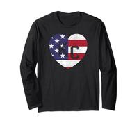 Drapeau du Monde des États-Unis KC Cœur Kansas City Love Letters US Manche Longue