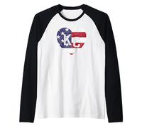 Drapeau du Monde des États-Unis KC Cœur Kansas City Love Letters US Manche Raglan