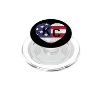 Drapeau du Monde des États-Unis KC Cœur Kansas City Love Letters US PopSockets PopGrip pour MagSafe