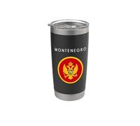 Drapeau du Monténégro - Souvenir minimaliste pour amoureux des voyages Gobelet isotherme en acier inoxydable double paroi