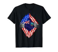 Drapeau du Montserratien américain du Royaume-Uni Montserrat T-Shirt Graphique avec Valeur, Homme, Noir, S