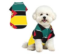 Drapeau du Mozambique S Chemise hawaïenne pour petit chien - Tenue d'été mignonne pour la plage - Vêtement doux et respirant avec boutons