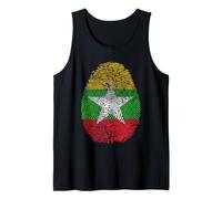 Drapeau du Myanmar ADN Empreinte Digitale Patrimoine Ancestry Birmanie Débardeur