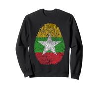 Drapeau du Myanmar ADN Empreinte Digitale Patrimoine Ancestry Birmanie Sweatshirt