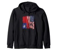 Drapeau du Myanmar Birmanie USA Vieilli - Demi-américain Sweat à Capuche