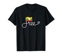 Drapeau du Myanmar Gratuit - Word Art de la liberté birmane T-Shirt