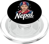 Drapeau du Népal Fille Racines népalaises PopSockets PopGrip pour MagSafe