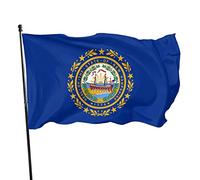 Drapeau du New Hampshire 3x5 pieds, couleurs vives et résistant aux UV, bannières murales pour l'extérieur et l'intérieur