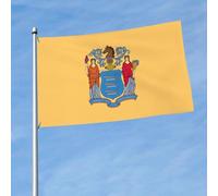 Drapeau du New Jersey 1,5 x 0,9 m, drapeau imprimé sur un seul côté, accroché dans la pelouse intérieure et extérieure balcons