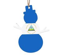 Drapeau du Nicaragua Décorations de Noël, ornements en bois, parfait pour accrocher sur les arbres de Noël, les portes ou les fenêtres.