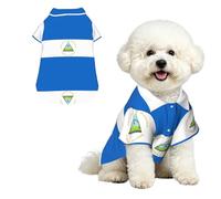 Drapeau du Nicaragua M Chemise hawaïenne pour petits chiens - Tenue d'été mignonne pour la plage pour chiot - Vêtement doux et respirant avec boutons