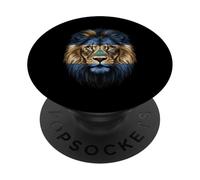 Drapeau du Nicaragua Tête de Lion Majestueux Animal PopSockets PopGrip Adhésif