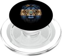 Drapeau du Nicaragua Tête de Lion Majestueux Animal PopSockets PopGrip pour MagSafe