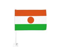 Drapeau du Niger pour voiture - Clip de fenêtre extérieur - 30 x 45 cm - Double face - Décoration de voiture
