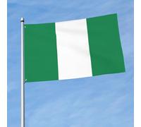Drapeau du Nigeria 1,5 x 0,9 m - Drapeau imprimé sur un seul côté - À accrocher sur la pelouse extérieure et intérieure des balcons