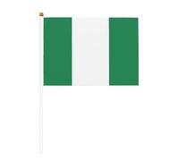 Drapeau du Nigeria Lot de 6 et 10 drapeaux à main, bannières sur bâton, petits drapeaux pour défilés, fêtes, bars, anniversaires