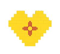 Drapeau du Nouveau-Mexique Imprimé Bloc de Brique Puzzle en Forme de Cœur pour la Saint-Valentin, Anniversaire, Mariage