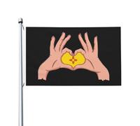 Drapeau du Nouveau-Mexique « Tenant un cœur » - Drapeau extérieur en polyester robuste double face de 90 x 150 m pour décoration de jardin, de maison, de festival ou de jardin extérieur
