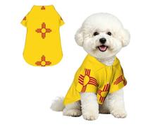 Drapeau du Nouveau-Mexique XL Chemise hawaïenne pour petits chiens - Tenue d'été mignonne pour la plage pour chiot - Vêtement doux et respirant avec boutons