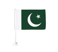 Drapeau du Pakistan de 30,5 x 45,7 cm - Drapeau double face pour fenêtre de voiture avec impression résistante à la décoloration, drapeau de décoration automobile de qualité supérieure pour événements