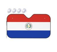 Drapeau du Paraguay : c'est un pare-soleil de pare-brise de voiture, qui ne prend pas trop de place et protège l'environnement à l'intérieur de la voiture.
