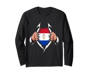 Drapeau du Paraguay déchiré Graphique Racines de la fierté paraguayenne Manche Longue