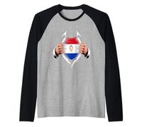 Drapeau du Paraguay déchiré Graphique Racines de la fierté paraguayenne Manche Raglan
