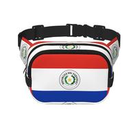 Drapeau du Paraguay Sac Banane Carré Double Couche Sangle Réglable pour Activités de Plein Air Noir Taille Unique, Noir , Taille unique