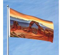 Drapeau du parc national des Arches, 6 x 0,9 m, double face, ne se décolore pas, drapeau de jardin, drapeau de cour avec bannière extérieure en laiton pour décoration de cour, porche, pelouse