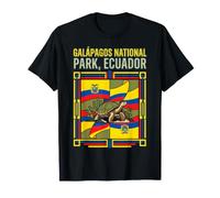 Drapeau du Parc National des Galápagos Équateur Tortue géante rétro T-Shirt