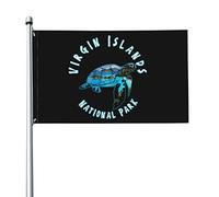Drapeau du parc national des Îles Vierges 3 x 5 pieds avec deux œillets en laiton, double couture, couleurs vives, anti-décoloration