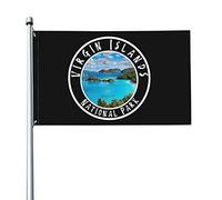 Drapeau du parc national des Îles Vierges 3 x 5 pieds avec deux œillets en laiton, double couture, couleurs vives, anti-décoloration