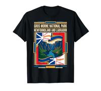 Drapeau du Parc National du Gros Morne Terre-Neuve Art Vintage T-Shirt