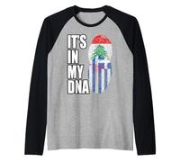 Drapeau du Patrimoine ADN du Liban et de la Grèce Manche Raglan