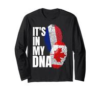 Drapeau du Patrimoine Canadien et français Manche Longue