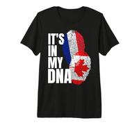 Drapeau du Patrimoine Canadien et français T-Shirt Haut de Gamme