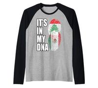 Drapeau du Patrimoine du Libanais et du Mexique ADN Manche Raglan