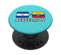 Drapeau du Patrimoine équatorien et salvadorien PopSockets PopGrip Adhésif