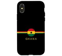 Drapeau du Patrimoine ghanéen avec Blason Art Minimaliste Racines ghanéennes Coque pour iPhone X/XS