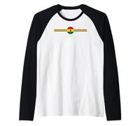 Drapeau du Patrimoine ghanéen avec Blason Art Minimaliste Racines ghanéennes Manche Raglan