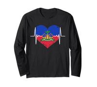 Drapeau du Patrimoine haïtien Jour Mois Amour Haïti Pride Hommes Femmes Manche Longue