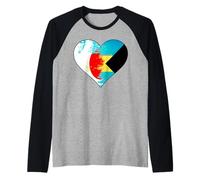 Drapeau du patrimoine japonais et bahaméen Manche Raglan