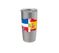 Drapeau du patrimoine latino dominicain et espagnol Gobelet isotherme en acier inoxydable double paroi