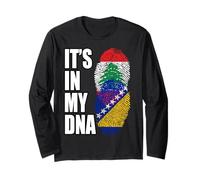 Drapeau du Patrimoine libanais et bosniaque mélange ADN Manche Longue